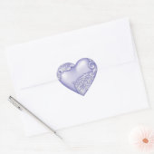 Hart Scroll Lavendel W Wit Sticker (Envelop)