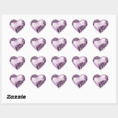 Hart Scroll Licht Violet W Zwart Hart Sticker (Vel)