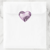 Hart Scroll Licht Violet W Zwart Hart Sticker (Tas)