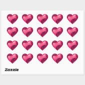 Hart Scroll Watermeloen Rood w Zwart Sticker (Vel)