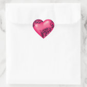 Hart Scroll Watermeloen Rood w Zwart Sticker (Tas)