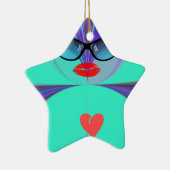 Hart Selfie Keramisch Ornament (Rechts)