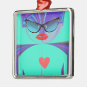 Hart Selfie Metalen Ornament (Links)