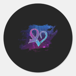 Hart Semicolon Zelfmoord Preventie Awareness Happy Ronde Sticker