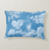 Hart Shaped Cloud Lovely Blue Sjabloon Elegant Accent Kussen (Achterkant)