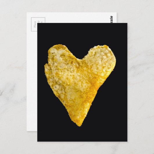Hart Shaped Potato Chip Briefkaart (Voorkant / Achterkant)