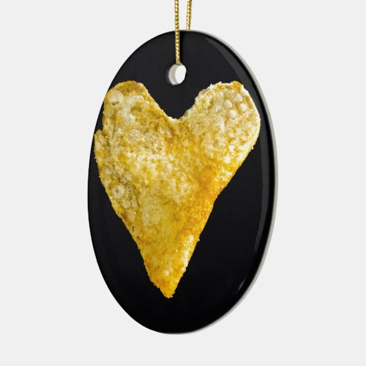 Hart Shaped Potato Chip Keramisch Ornament (Links)
