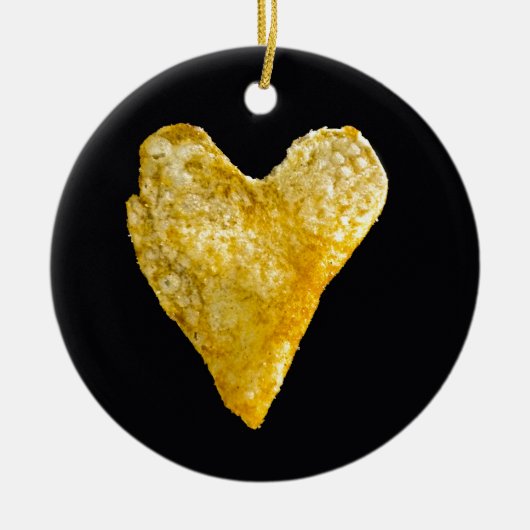 Hart Shaped Potato Chip Keramisch Ornament (Voorkant)