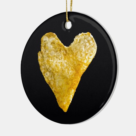 Hart Shaped Potato Chip Keramisch Ornament (Links)
