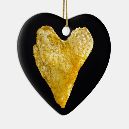 Hart Shaped Potato Chip Keramisch Ornament (Rechts)