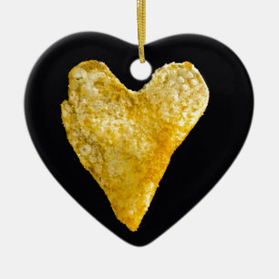 Hart Shaped Potato Chip Keramisch Ornament