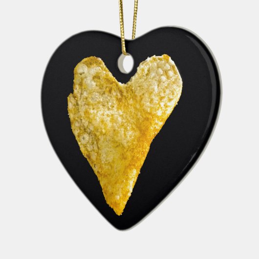 Hart Shaped Potato Chip Keramisch Ornament (Links)