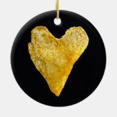 Hart Shaped Potato Chip keramisch sieraad Keramisch Ornament (Achterkant)