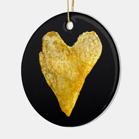 Hart Shaped Potato Chip keramisch sieraad Ornament (Links)