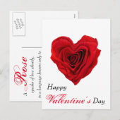 Hart-Shaped Red Rose Valentijnsdag Holiday Post Feestdagenkaart (Voorkant / Achterkant)