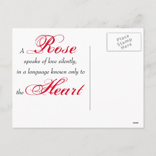 Hart-Shaped Red Rose Valentijnsdag Holiday Post Feestdagenkaart (Achterkant)