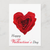 Hart-Shaped Red Rose Valentijnsdag Holiday Post Feestdagenkaart (Voorkant)