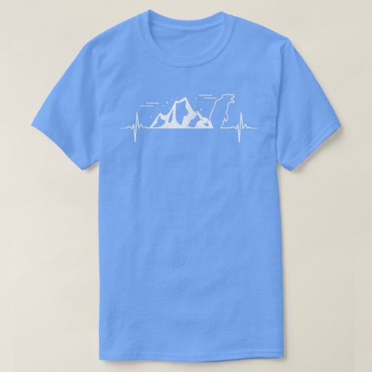 Hart shclag pulse beer bergt wandelgeschenk t-shirt (Design voorkant)