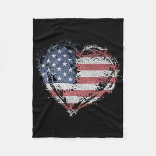 Hart Shirt Amerikaanse Vlag USA Patriottisch 4t Fleece Deken
