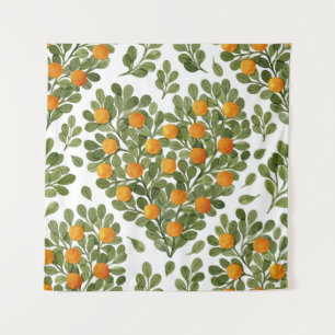 Hart Sinaasappels: Groene takken liefde. Wandkleed