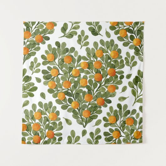 Hart Sinaasappels: Groene takken liefde. Wandkleed (Voorkant)