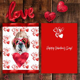 Hart Sint-Bernardhond Liefhebber Valentijns Cadeau Feestdagenkaart