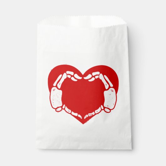Hart Skelet Handen Gotische valentijn Rood Bedankzakje (Voorkant)