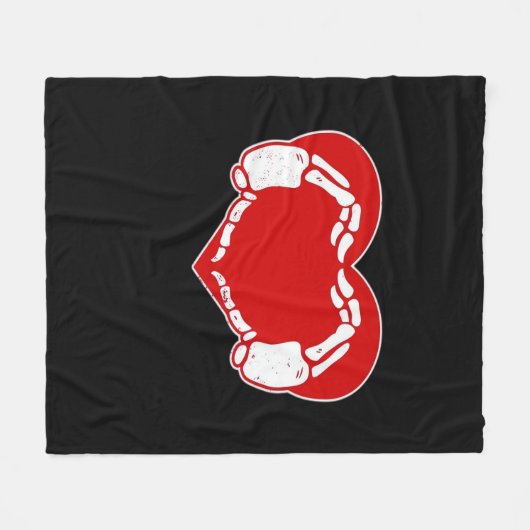 Hart Skelet Handen Gotische Valentijn Rood Classic Fleece Deken (Voorkant (Horizontaal))