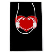 Hart Skelet Handen Gotische Valentijn Rood Classic Medium Cadeauzakje (Voorkant)