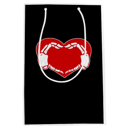 Hart Skelet Handen Gotische Valentijn Rood Classic Medium Cadeauzakje (Voorkant)