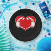 Hart Skelet Handen Gotische Valentijn Rood Classic Papieren Bordje (Feest)