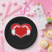 Hart Skelet Handen Gotische Valentijn Rood Classic Papieren Bordje (Feest)