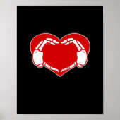 Hart Skelet Handen Gotische Valentijn Rood Classic Poster (Voorkant)