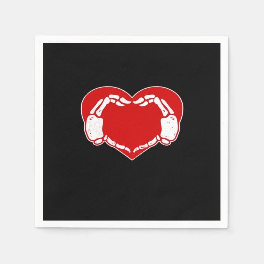 Hart Skelet Handen Gotische Valentijn Rood Classic Servet (Voorkant)