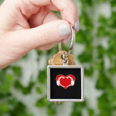 Hart Skelet Handen Gotische Valentijn Rood Classic Sleutelhanger (Hand)