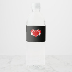 Hart Skelet Handen Gotische Valentijn Rood Classic Waterfles Etiket