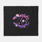 Hart Skelet Handen - Halloween Pastel Gothic Eyeba Fleece Deken (Voorkant (Horizontaal))