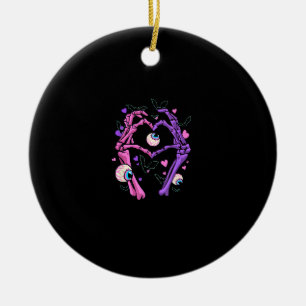 Hart Skelet Handen - Halloween Pastel Gothic Eyeba Keramisch Ornament