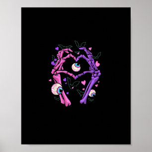 Hart Skelet Handen - Halloween Pastel Gothic Eyeba Poster