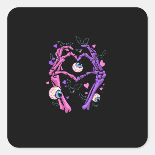 Hart Skelet Handen - Halloween Pastel Gothic Eyeba Vierkante Sticker