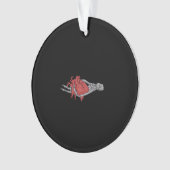 Hart skelet handen ornament (voorkant)