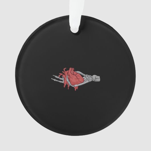 Hart skelet handen ornament (voorkant)