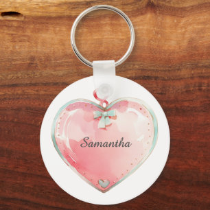 Hart sleutelhanger, Elke naam, Meisje, Jongen Kind Sleutelhanger