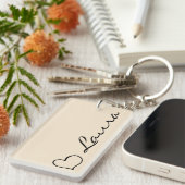 Hart Sleutelhanger met Naam Schrift Aangepast Cade (Voorkant Rechts)