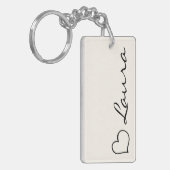 Hart Sleutelhanger met Naam Schrift Aangepast Gesc (Voorkant Links)