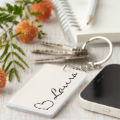 Hart Sleutelhanger met Naam Schrift Aangepast Gesc (Voorkant Rechts)