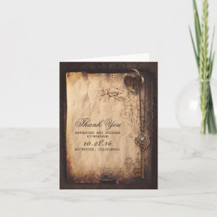 HART SLOT SLEUTEL BRUILOFT DANK U KAARTEN