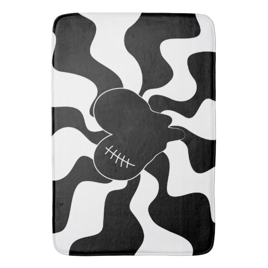 Hart smelten in zwart en wit badmat (Voorkant Verticaal)