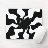 Hart smelten in zwart en wit muismat (Met muis)