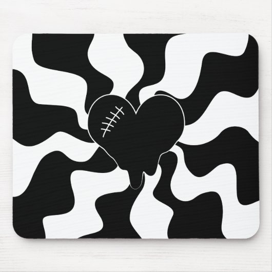 Hart smelten in zwart en wit muismat (Voorkant)